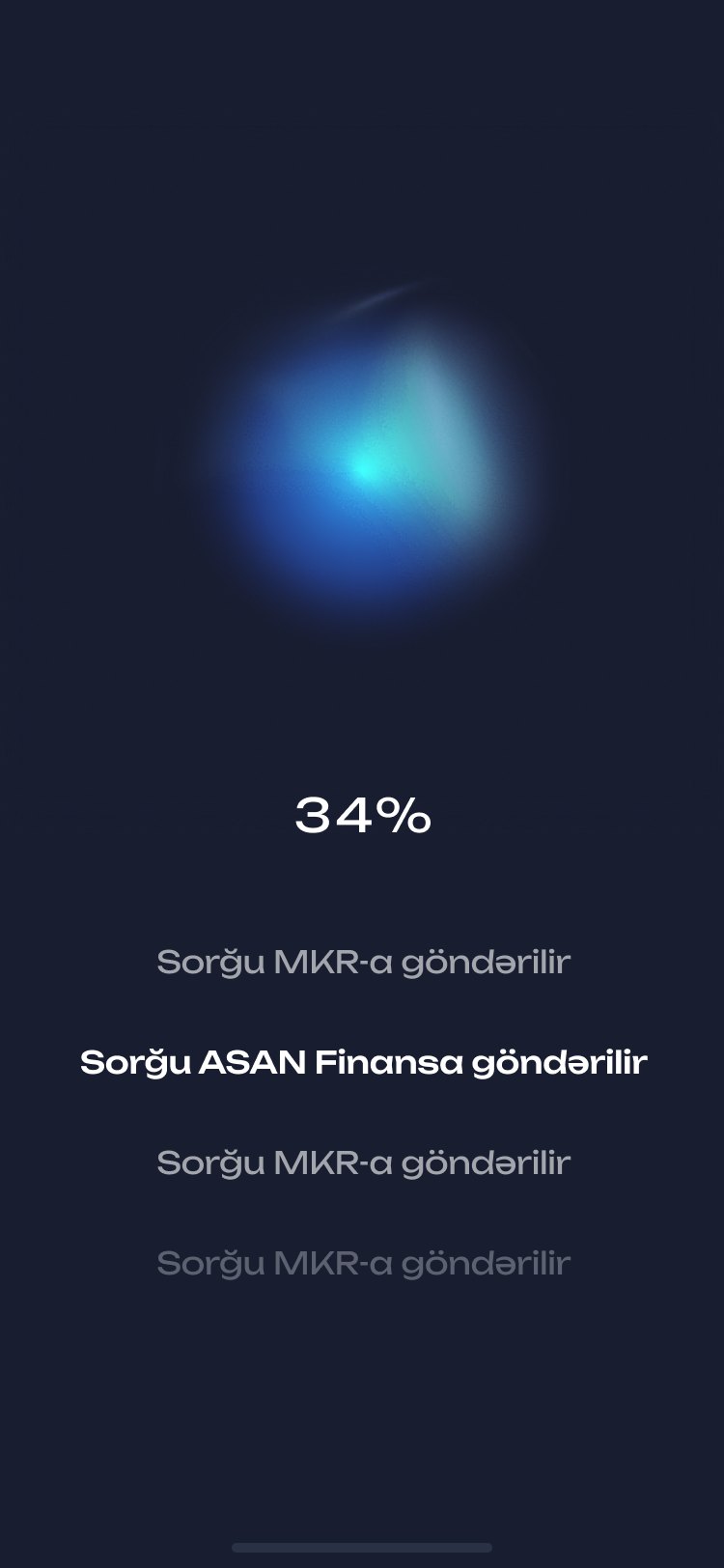 Credit check in progress, dark