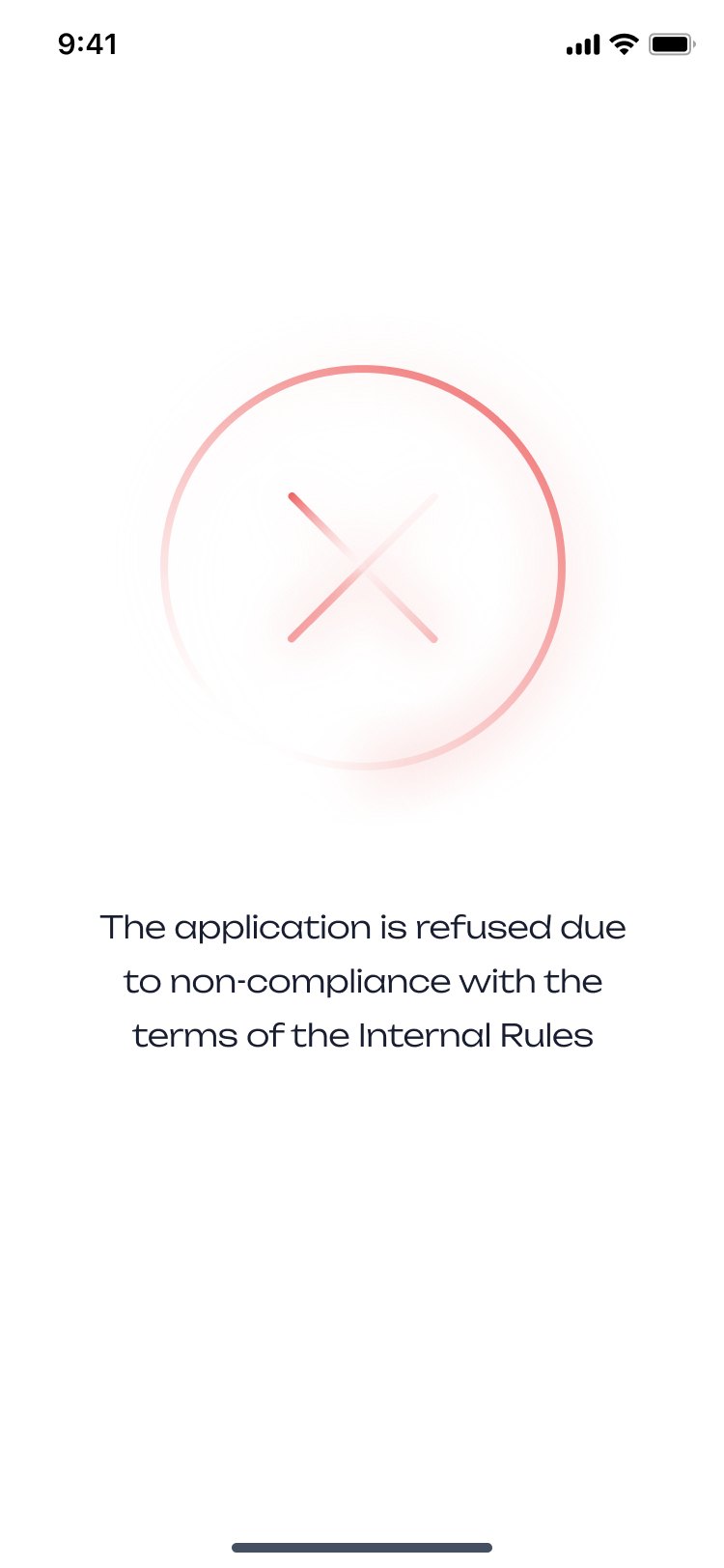 The application is refused due to non-compliance with the internal rules