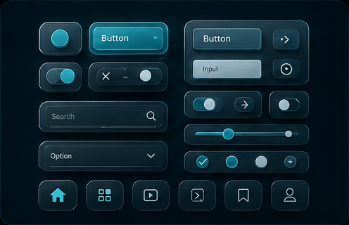 oxu.az engineering handoff — smart animation stop-frame: UI component sheet