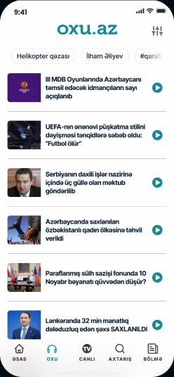oxu.az mobile — categorized news list