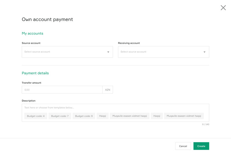 Own account payment form