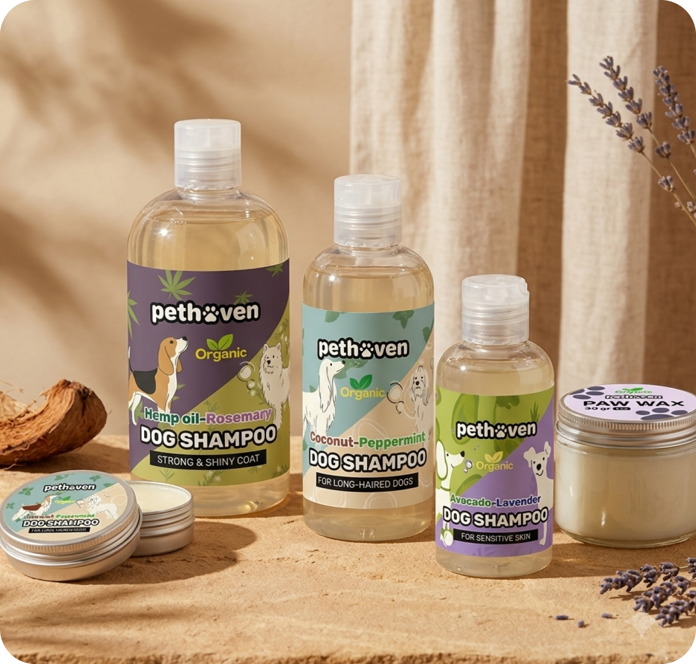 Pethoven products styled in scene