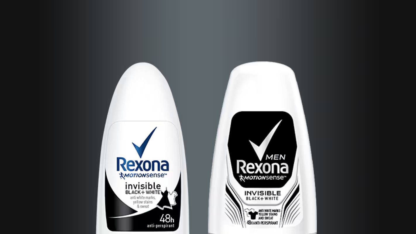 Rexona Invisible Black + White — women's and men's packs