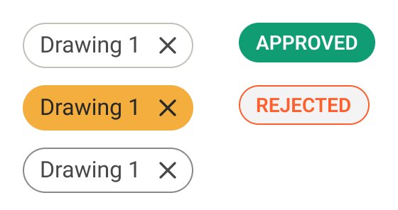 Removable file chips and Approved / Rejected statuses