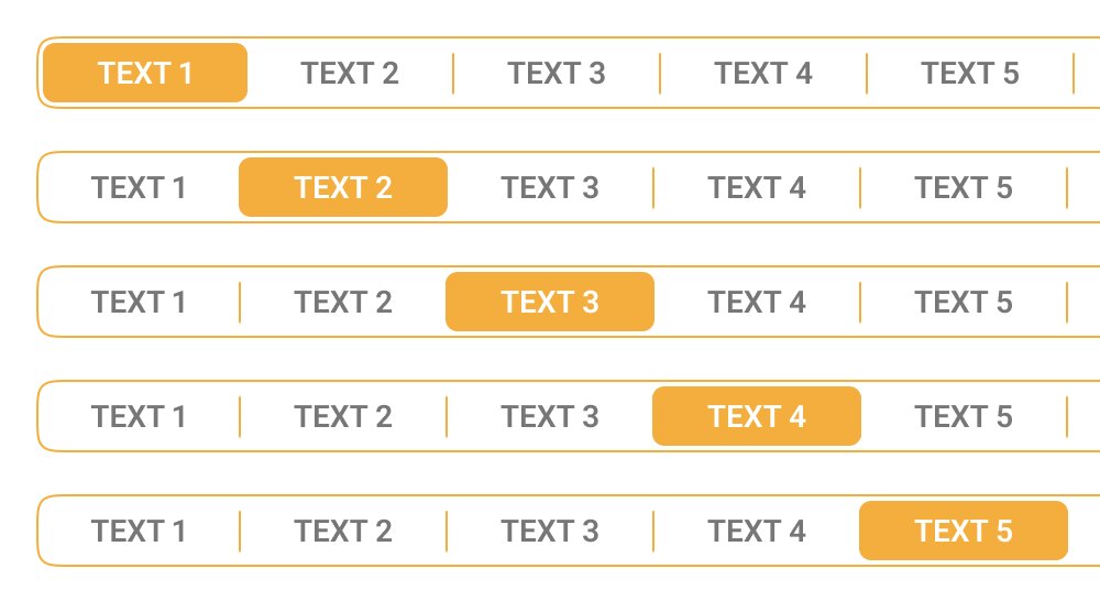 Segmented tabs, the active one in yellow