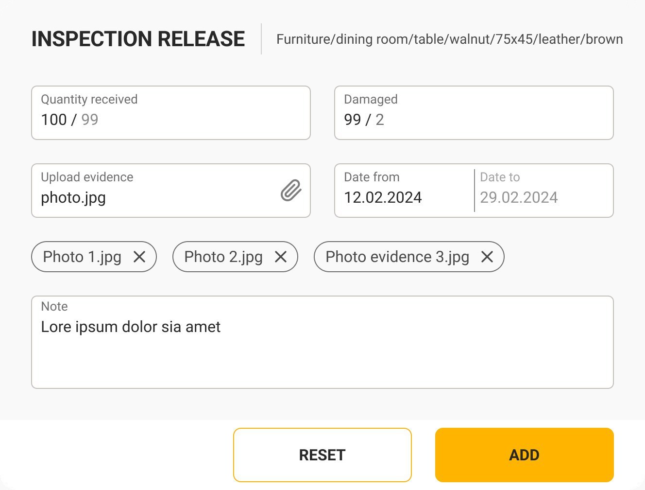Inspection release form